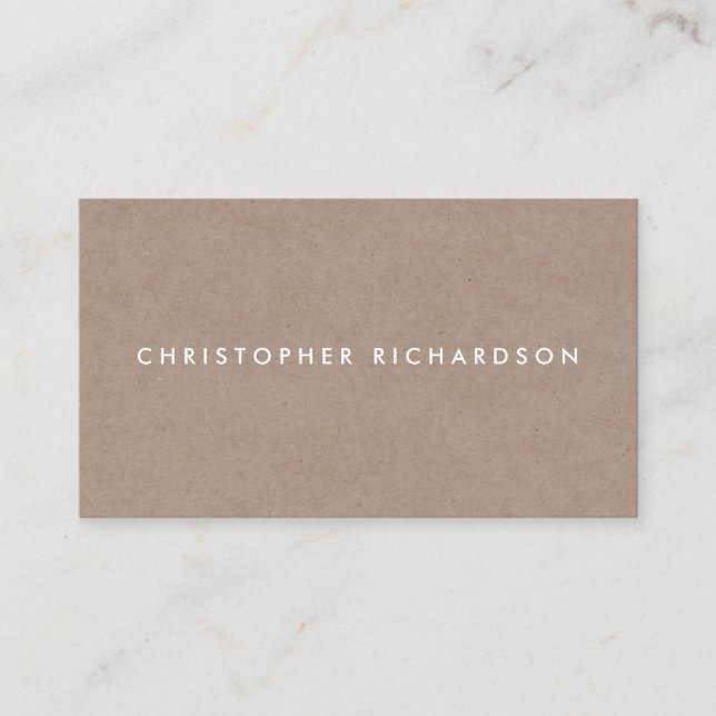 MODERN & MINIMAL on TAN CARDBOARD II Business Card (Front)