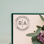 Modern Minimal Open Monogram From the Library of Self-inking Stamp<br><div class="desc">Enhance your personal library with our elegant and minimal "From the Library of" or "This Book Belongs To" rubber stamp. Featuring your monogram initials in a modern open type separated by a sleek vertical line, this custom stamp also includes your name and personalized text in a modern sans-serif font. Perfect...</div>