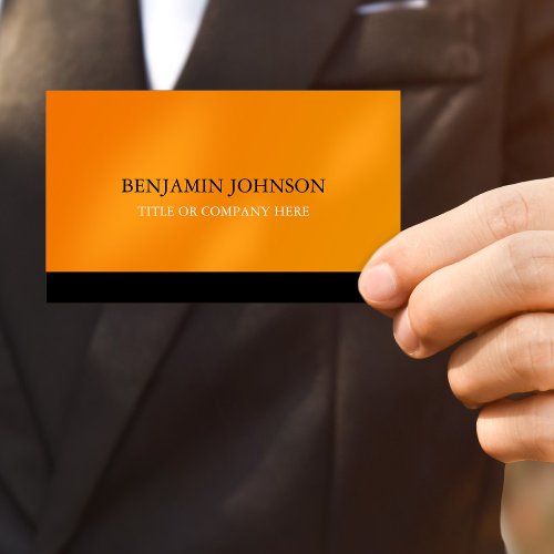 Modern Minimal Orange Black Abstract Business Card