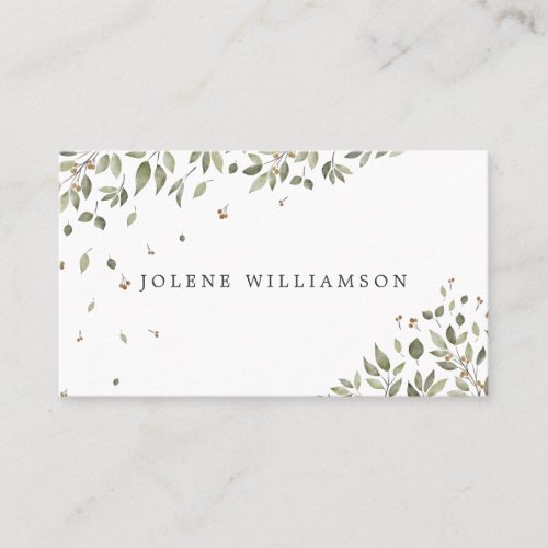 Modern Minimal Organic Greenery Business Card