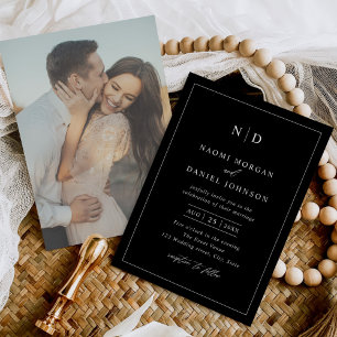 Modern Minimal Overlay Photo Wedding Invitation
