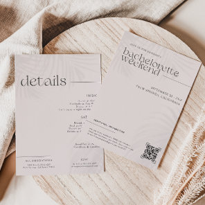 Modern Minimal Palms | Bachelorette Weekend  Invitation
