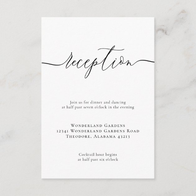 Modern Minimal Party Celebration Wedding Reception Enclosure Card