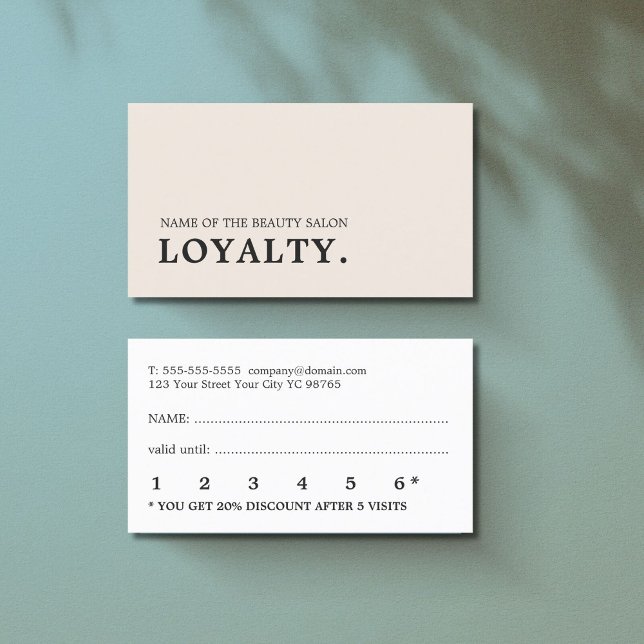 Modern Minimal Pastel Beauty Loyalty Card (Creator Uploaded)