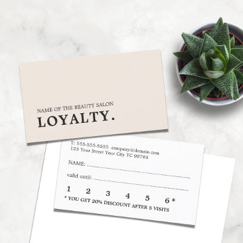 Modern Minimal Pastel Beauty Loyalty Card by pro_business_card at Zazzle