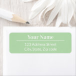 Modern Minimal Pastel Light Green Name Address Label