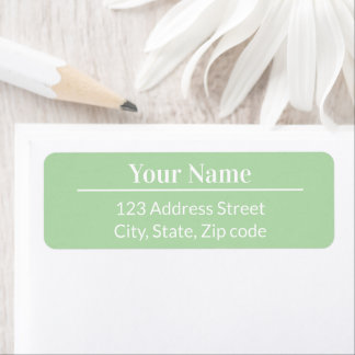 Modern Minimal Pastel Light Green Name Address Label