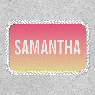 Modern minimal peach yellow bold typography name patch