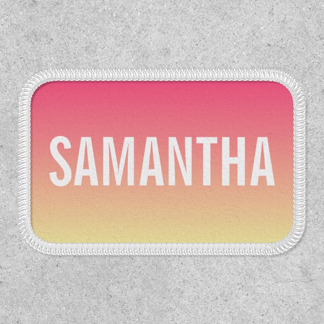 Modern minimal peach yellow bold typography name patch (Front)