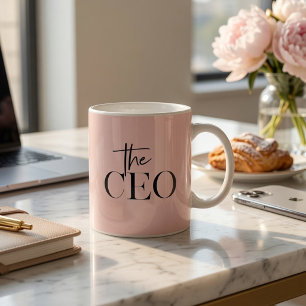 Modern Minimal Personalized CEO Pink Coffee Mug
