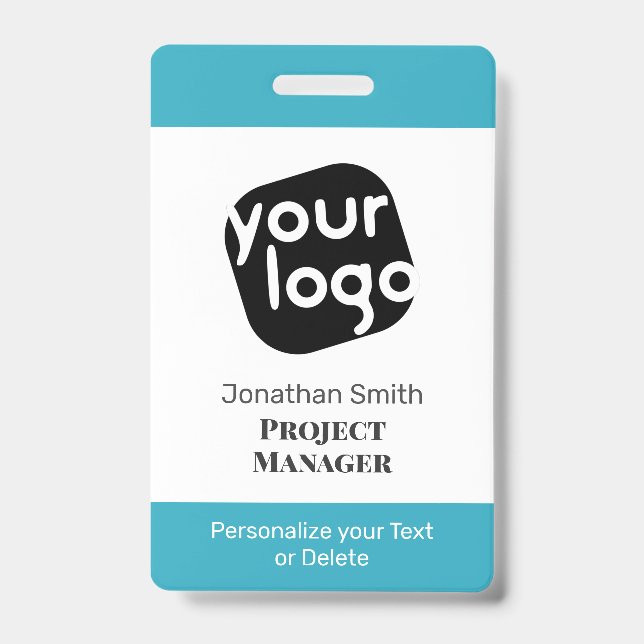    Modern Minimal Personalized Conference ID Badge (Front)