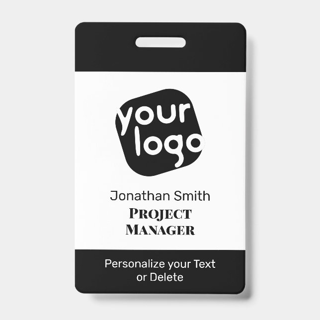    Modern Minimal Personalized Conference ID Badge (Front)