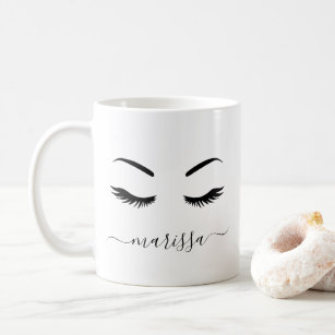 Lashes and Lipstick Cute Makeup Travel Coffee Mug Tumbler