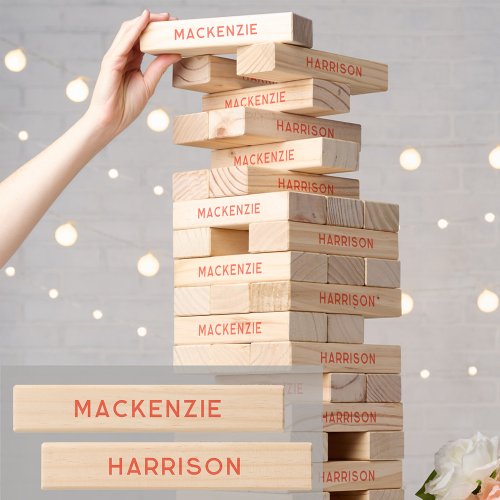 Modern Minimal Personalized Name Topple Tower