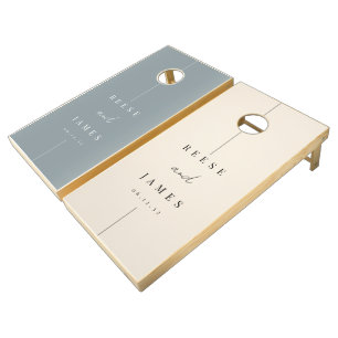 Modern Minimal Personalized Wedding Cornhole Set