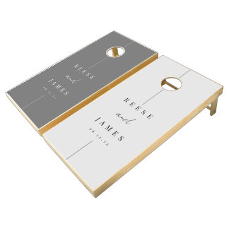 Modern Minimal Personalized Wedding Cornhole Set