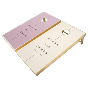 Modern Minimal Personalized Wedding Cornhole Set