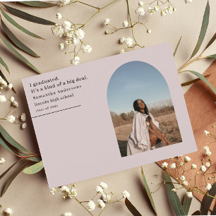 Modern Minimal Photo Arch Graduation Announcement Postcard