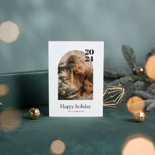 Modern Minimal Photo Arch Merry Christmas Invitation