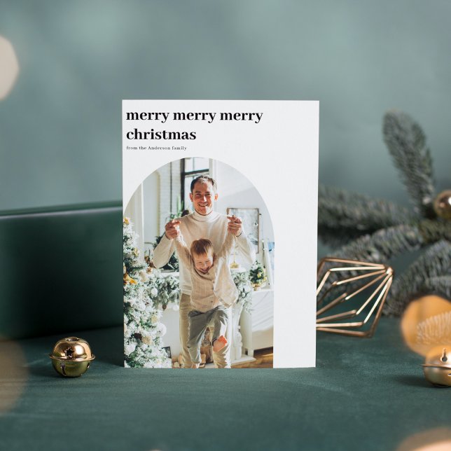 Modern Minimal Photo Arch Merry Christmas Invitation (Creator Uploaded)