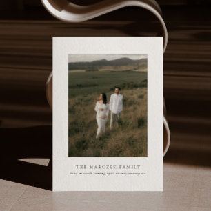 Modern Minimal Photo Baby Pregnancy Announcement