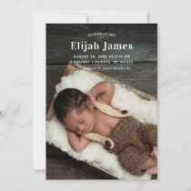 Modern Minimal Photo Birth Announcement