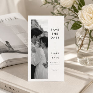 Modern Minimal Photo Booth Save the Date Card.