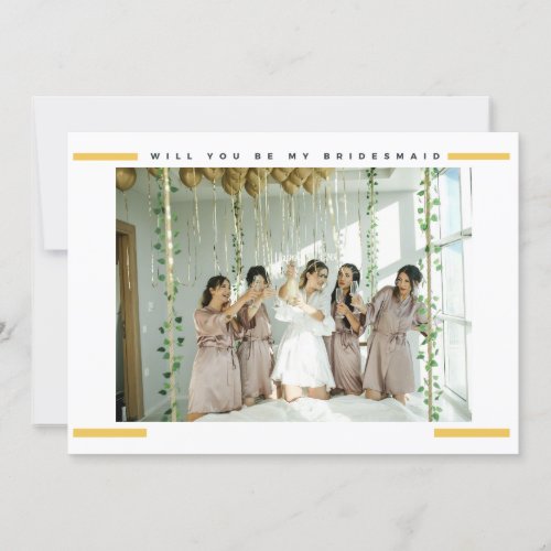 Modern minimal photo bridesmaid proposal card