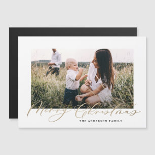 Modern minimal photo Christmas elegant script