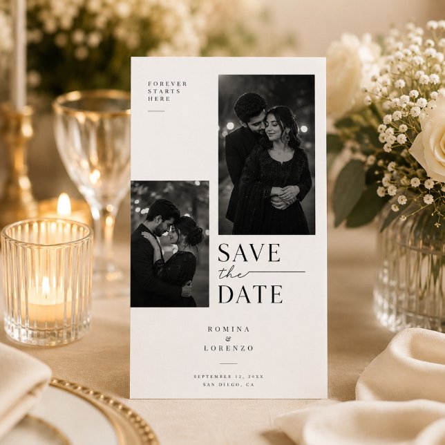 Modern Minimal Photo Collage Save The Date (Creator Uploaded)
