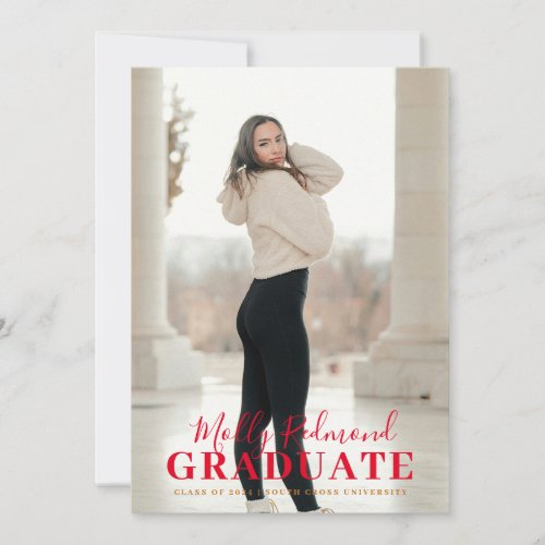 Modern Minimal Photo Graduation Announcement