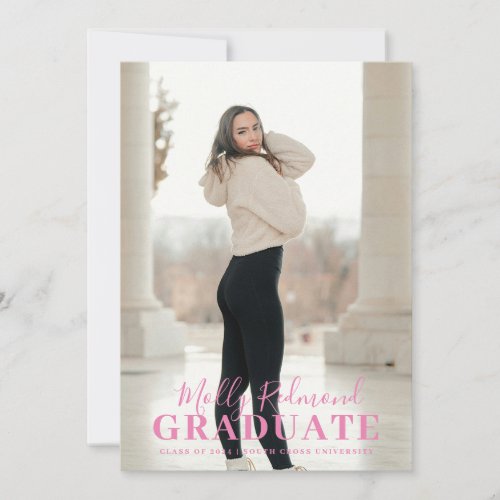 Modern Minimal Photo Graduation Announcement