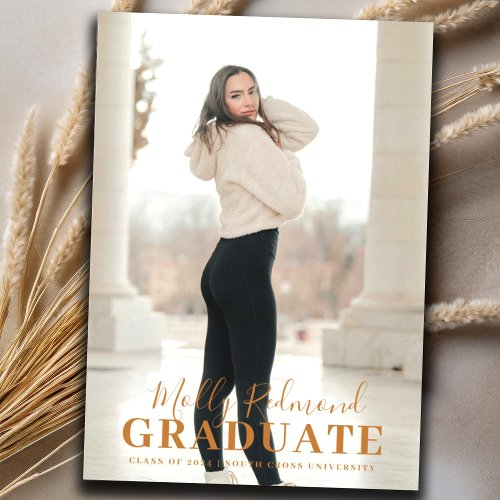 Modern Minimal Photo Graduation Announcement