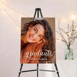 Modern Minimal Photo Graduation Announcement Foam Board