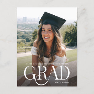 Modern Minimal Photo Graduation Party Invitation Postcard