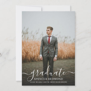 Modern Minimal Photo High School Graduation Invitation