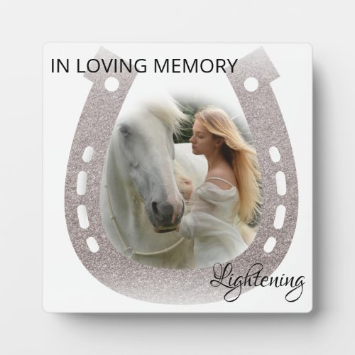 Modern  Minimal  Photo Horse Memorial Plaque