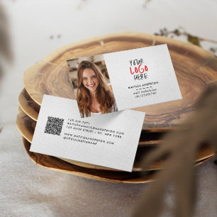 Modern, minimal photo replaceable logo  business card