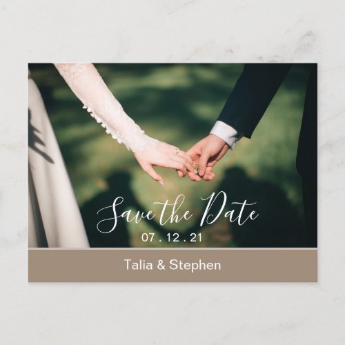 Modern Minimal Photo Save the Date Magnet Postcard