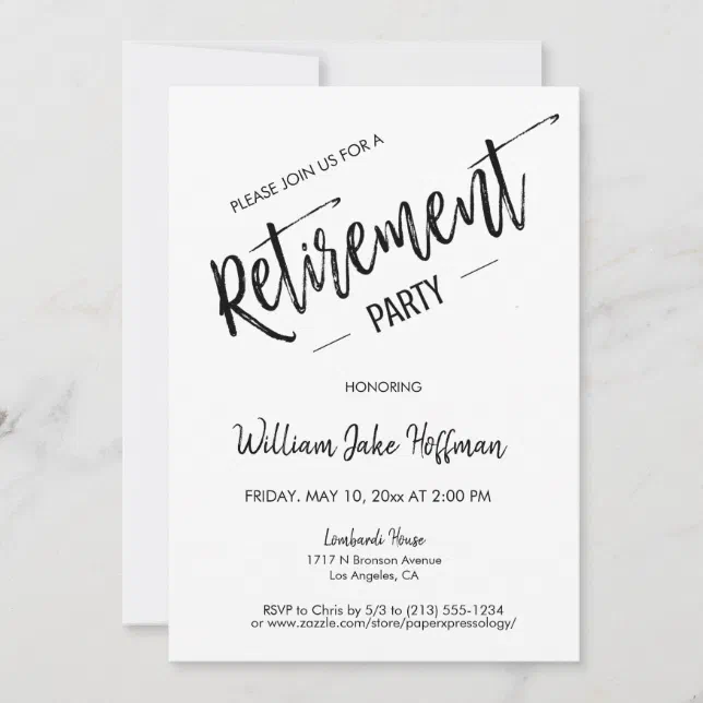 Modern Minimal Photo Surprise Retirement Party Invitation | Zazzle