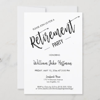 Modern Minimal Photo Surprise Retirement Party Invitation