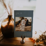 Modern Minimal Photo | Table Number Card<br><div class="desc">Featuring your own photos - think engagment photos, childhood photos, relationship photos. These table number cards are a unique way to showcase your favorite photos. Table numbers enhance the look of your tablescape and put the finishing touch on your special day. Personalized text printing of the names or numbers of...</div>