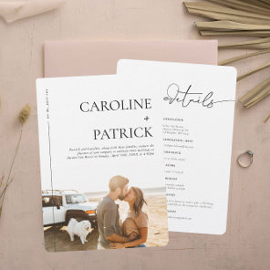Modern Minimal | Photo Wedding Details &  Invitation