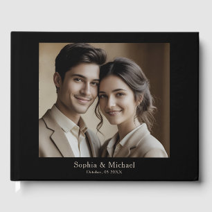 Modern Minimal Photo Wedding Guest Book Template