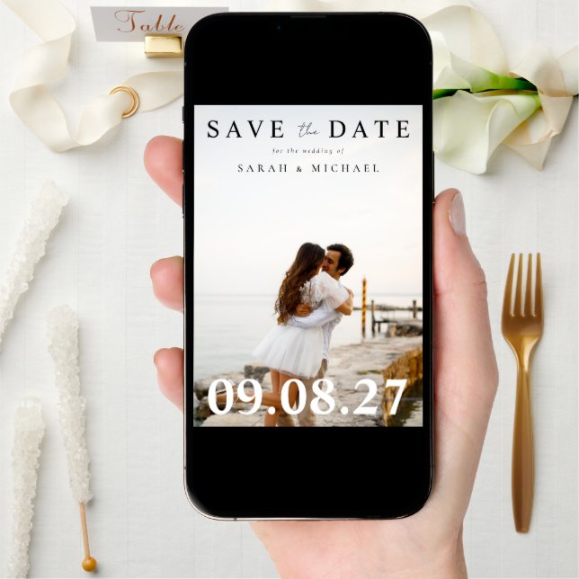 Modern Minimal Photo Wedding Save The Date (Front Digital)