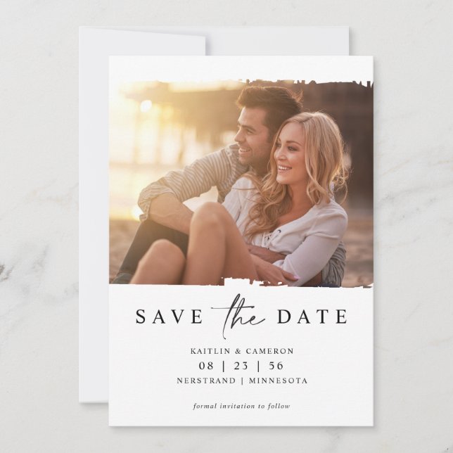 Modern Minimal Photo Wedding Save The Date (Front)