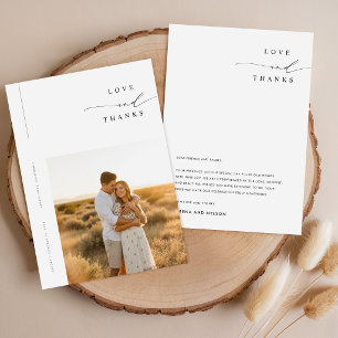 Modern Minimal Photo Wedding Thank You Card W Note
