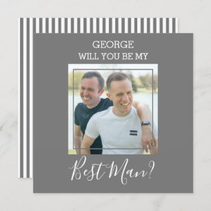 Modern Minimal Photo Will You Be My Best Man? Invitation