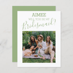 Modern Minimal Photo Will You Be My Bridesmaid
