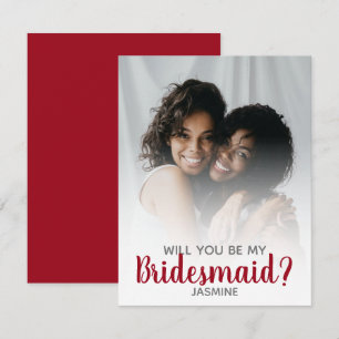 Modern Minimal Photo Will You Be My Bridesmaid